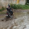 Water clogged roads near Jamalnagar Bhains - usual site in remote areas.