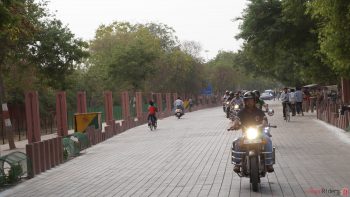 Riding through stone road at Tajamahal Eastern Gate